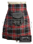 Youth Black Stewart Tartan Thrifty Kilt